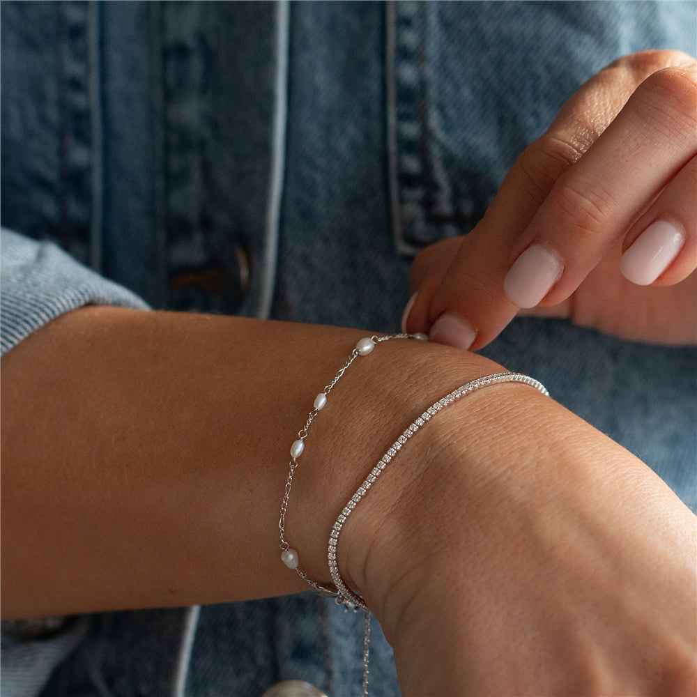 Seek + Find Worthy Silver Freshwater Pearl Bracelet