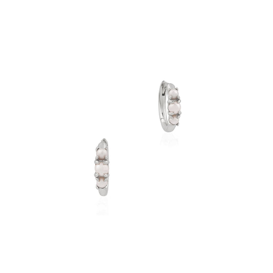 Seek + Find Worthy Silver Freshwater Pearl Huggies