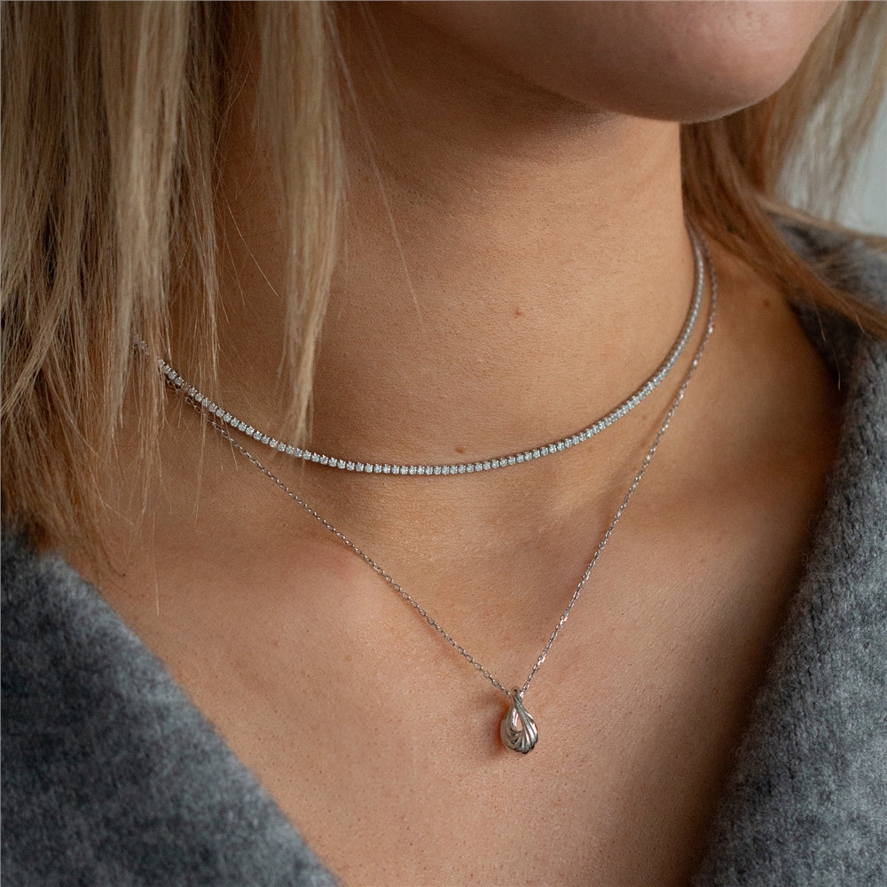 Seek + Find Worthy Silver Freshwater Pearl Necklace