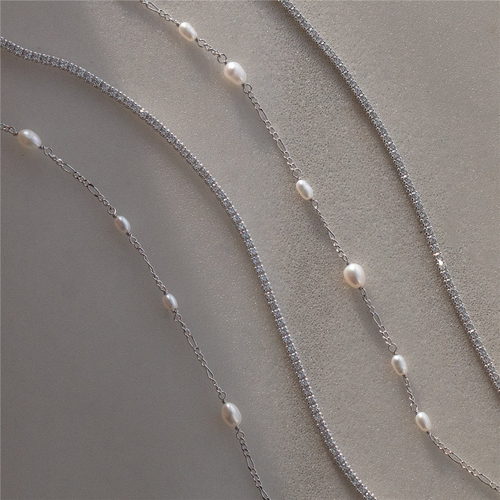 Seek + Find Worthy Silver Freshwater Pearl Necklace