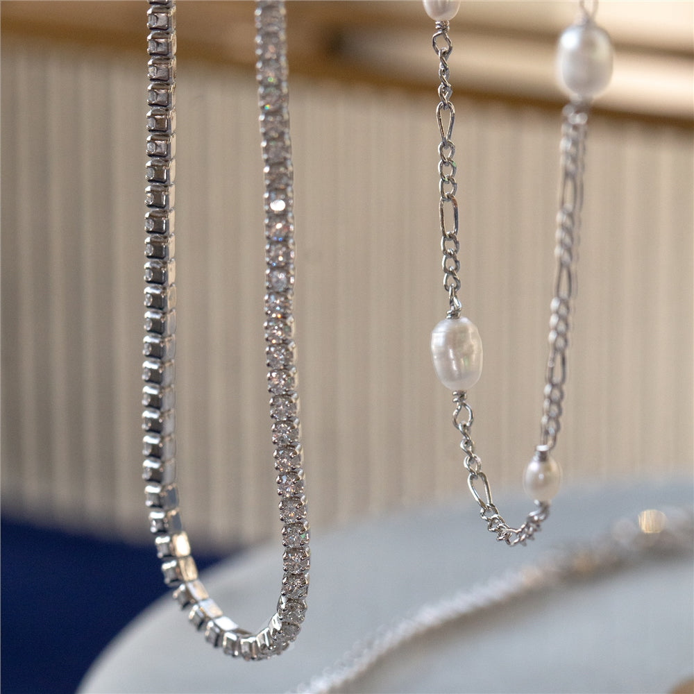 Seek + Find Worthy Silver Freshwater Pearl Necklace