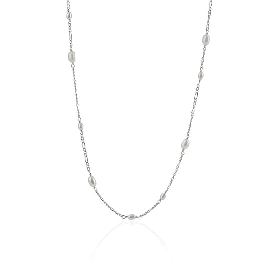 Seek + Find Worthy Silver Freshwater Pearl Necklace