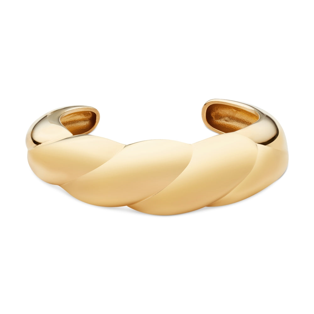 Over & Over Gold 14k Stainless Steel Twist Chunky Bangle