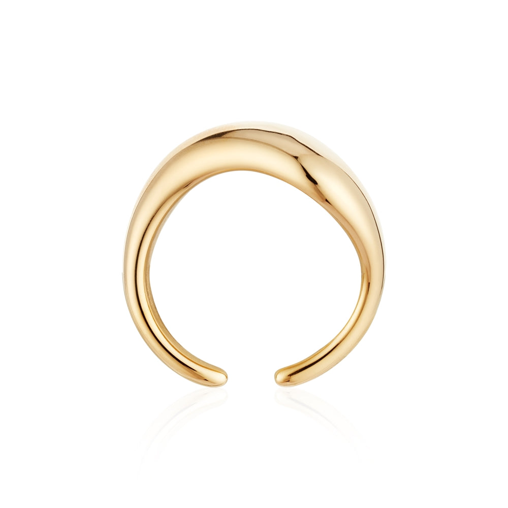 Over & Over Gold 14k Stainless Steel Adjustable Wave Ring