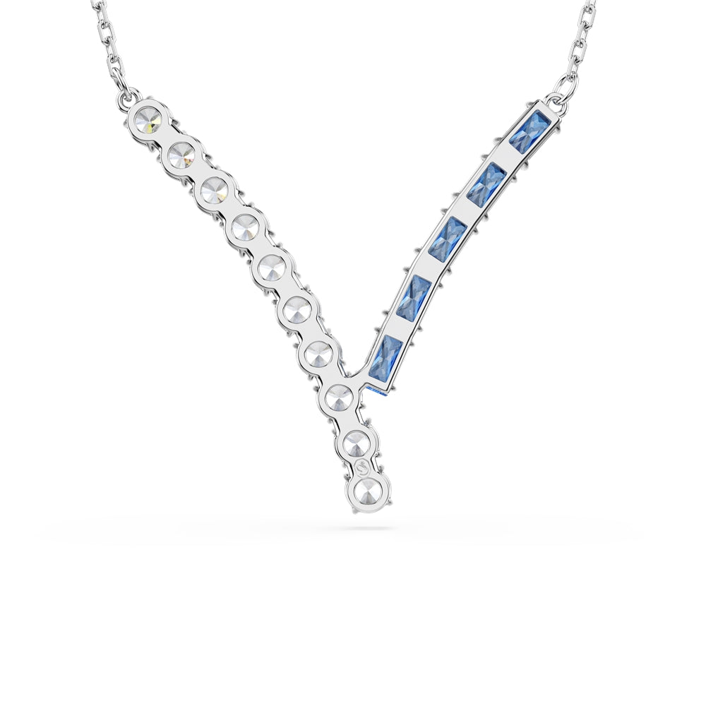 Swarovski Silver Matrix Blue Mixed Cuts Necklace