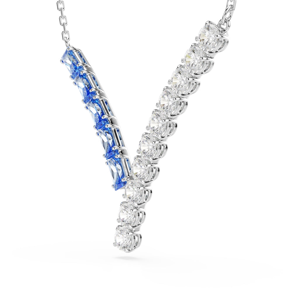 Swarovski Silver Matrix Blue Mixed Cuts Necklace