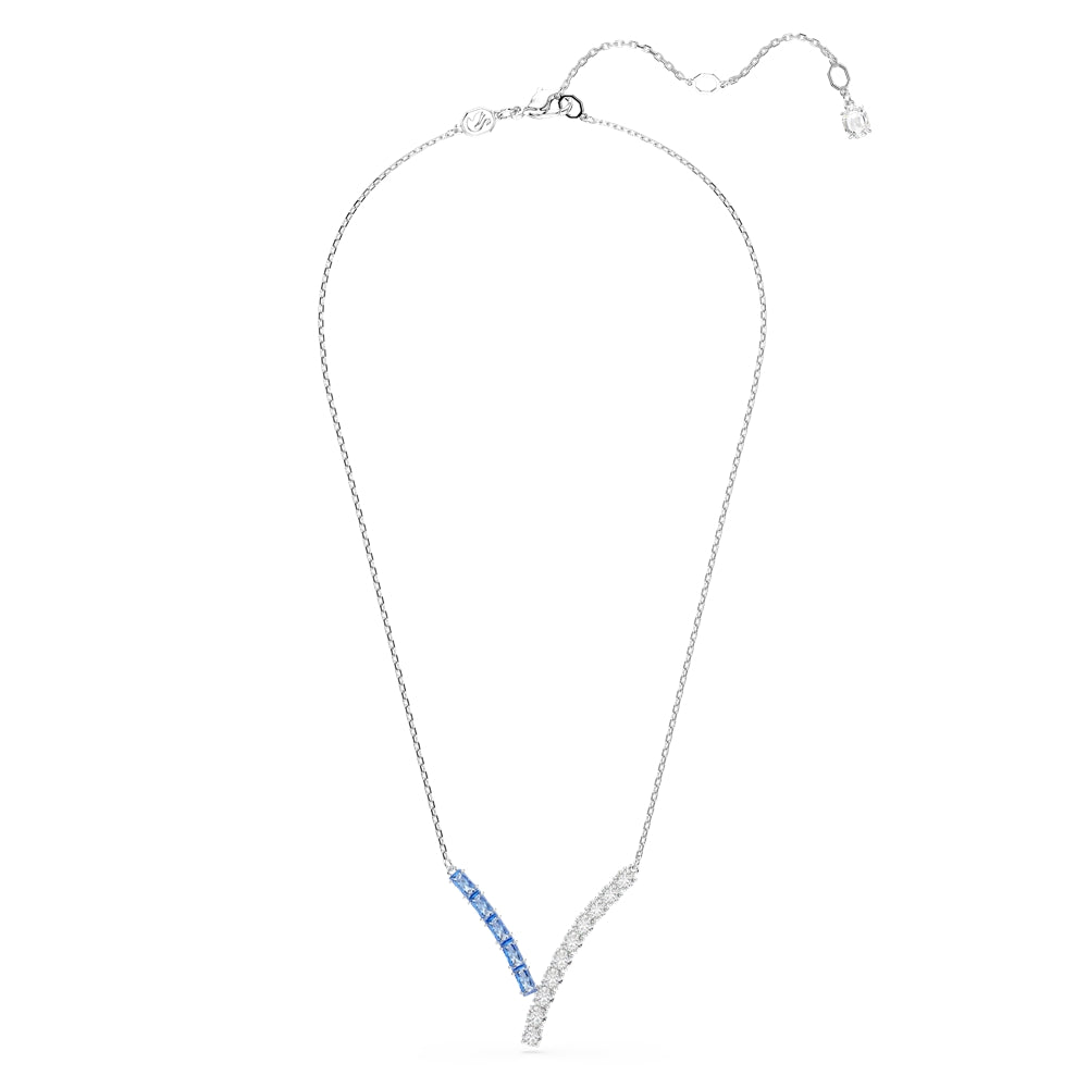 Swarovski Silver Matrix Blue Mixed Cuts Necklace