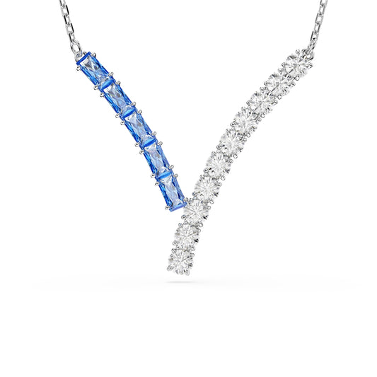 Swarovski Silver Matrix Blue Mixed Cuts Necklace