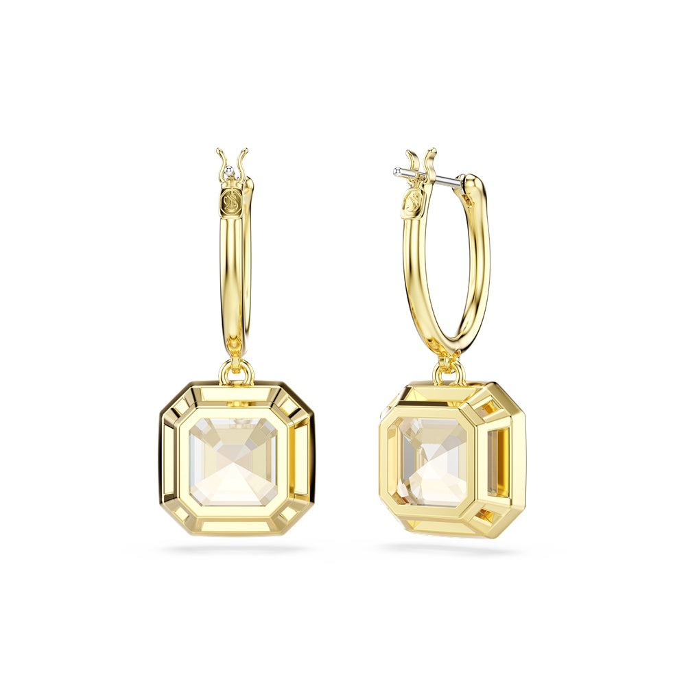 Swarovski Gold Millenia Caramel Square Cut Hoop Earrings