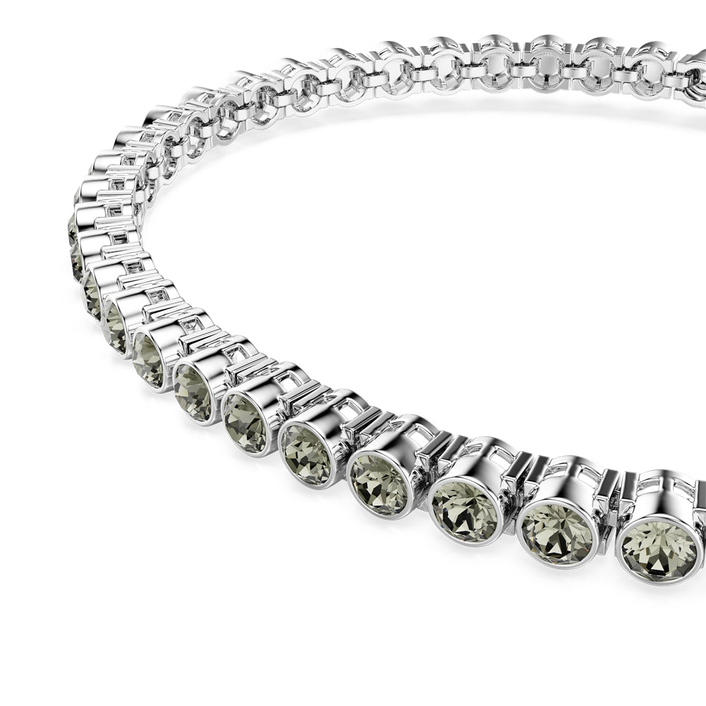 Swarovski Silver Imber Emily Black Round Cut Tennis Bracelet