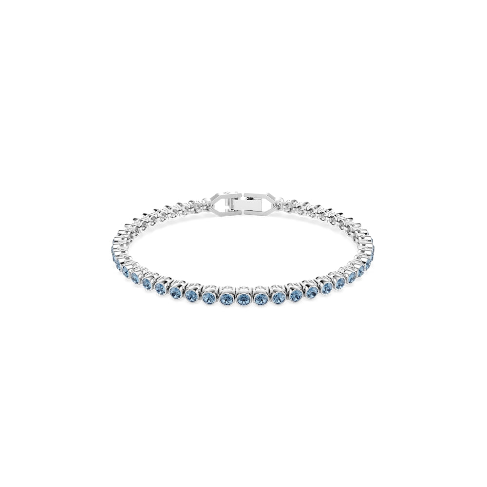Swarovski Silver Imber Emily Blue Round Cut Tennis Bracelet