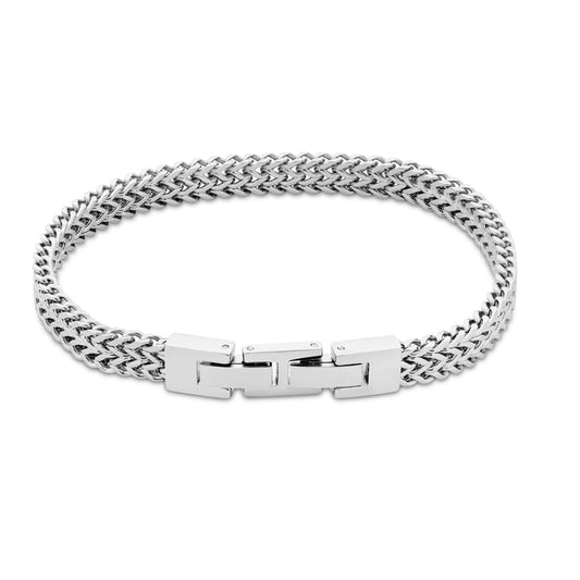 Over & Over Silver Men's Stainless Steel Woven Bracelet