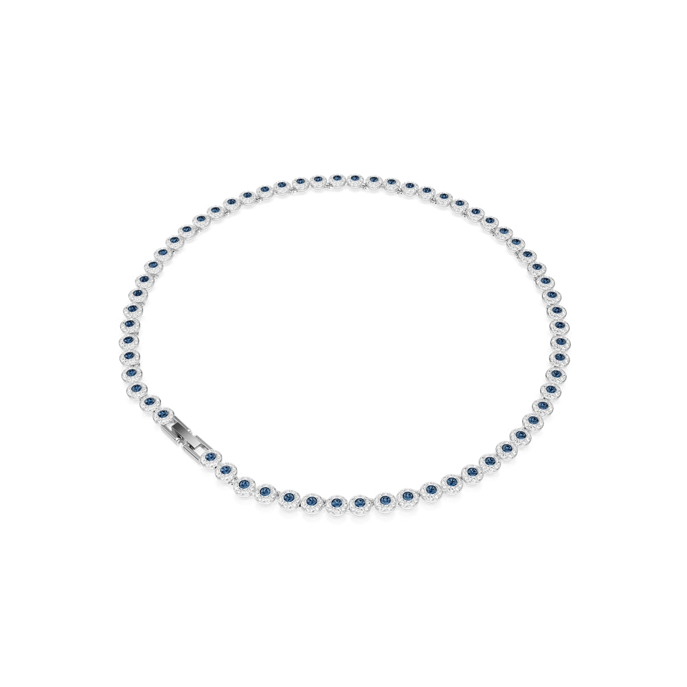 Swarovski Una Angelic Blue Round Cut Tennis Necklace
