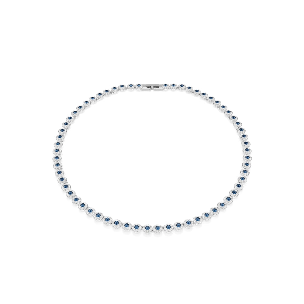 Swarovski Una Angelic Blue Round Cut Tennis Necklace