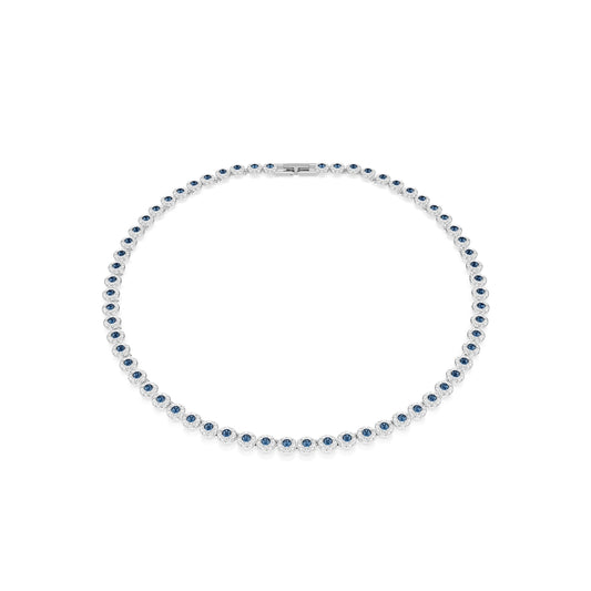Swarovski Una Angelic Blue Round Cut Tennis Necklace