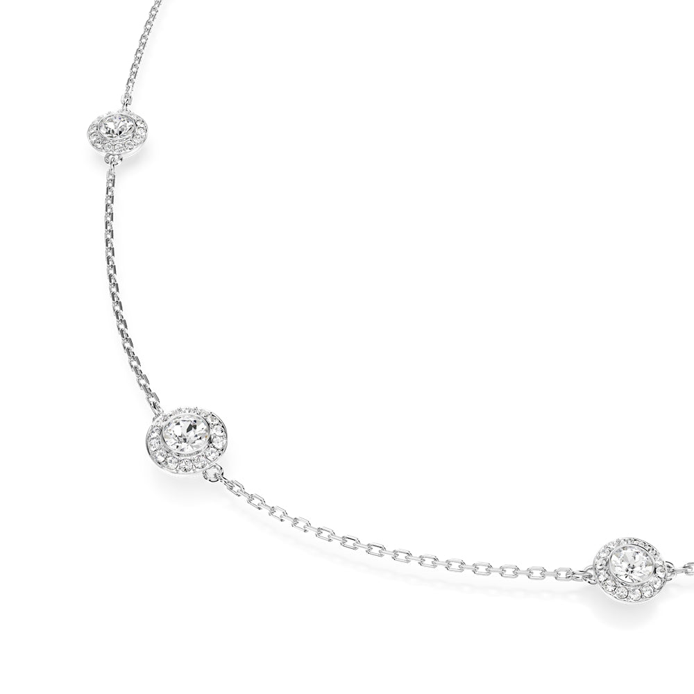 Swarovski Silver Una Angelic White Round Cut Necklace