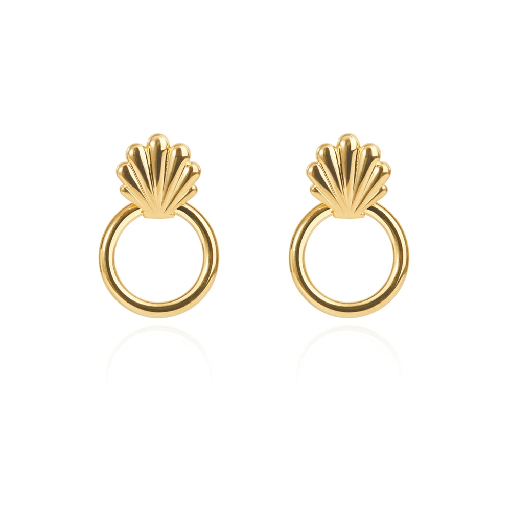 Argento Gold Statement Shell Earrings