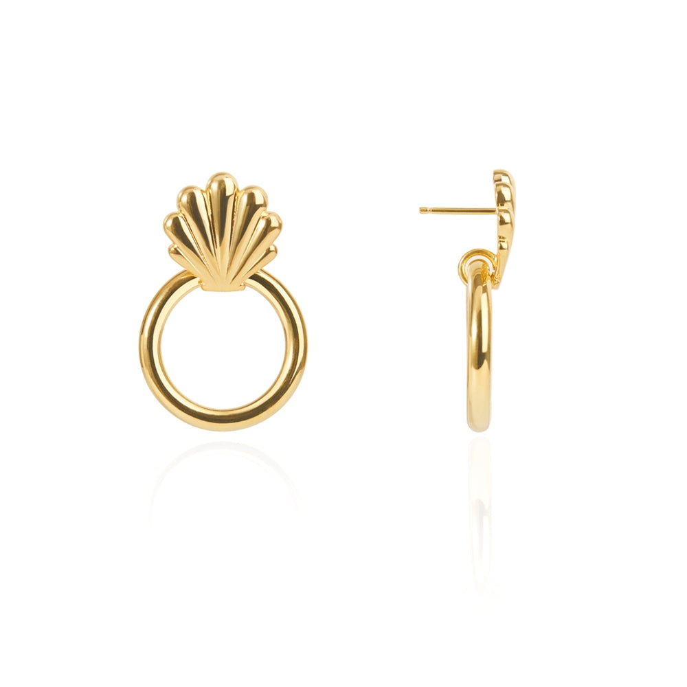 Argento Gold Statement Shell Earrings