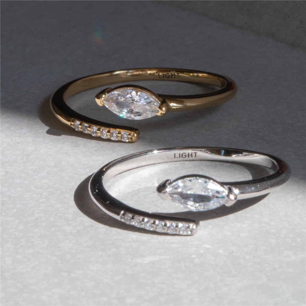 Seek + Find Filled With Light Silver Adjustable Ring