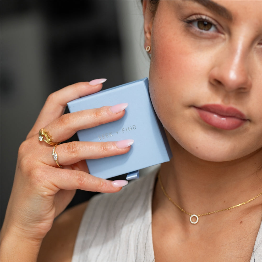 Seek + Find Filled With Light Silver Adjustable Ring