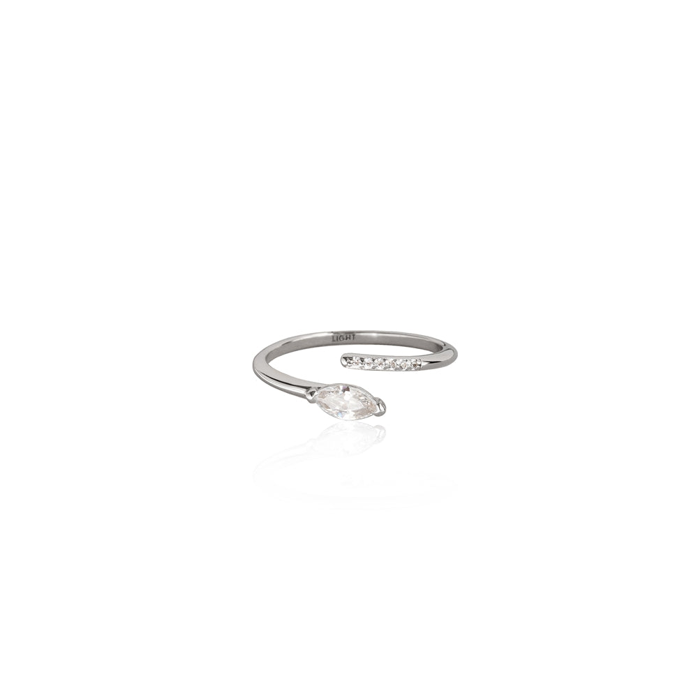 Seek + Find Filled With Light Silver Adjustable Ring