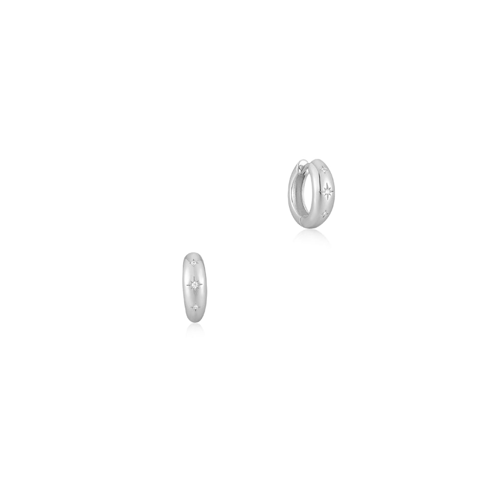 Seek + Find Shine Dome Silver Huggies