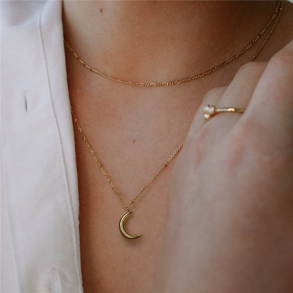 Seek + Find This Too Shall Pass Crescent Moon Gold Necklace