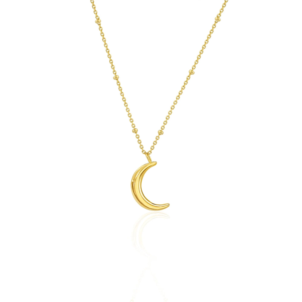 Seek + Find This Too Shall Pass Crescent Moon Gold Necklace