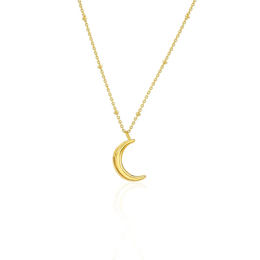 Seek + Find This Too Shall Pass Crescent Moon Gold Necklace