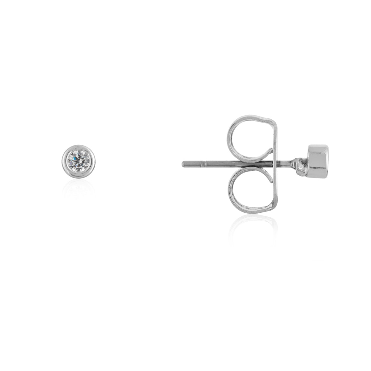 August Woods Silver Kids 2 Pack Bow CZ Earrings