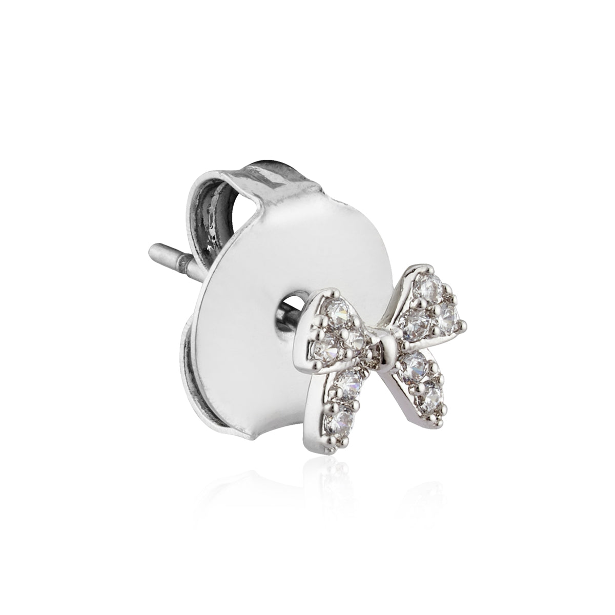 August Woods Silver Kids 2 Pack Bow CZ Earrings