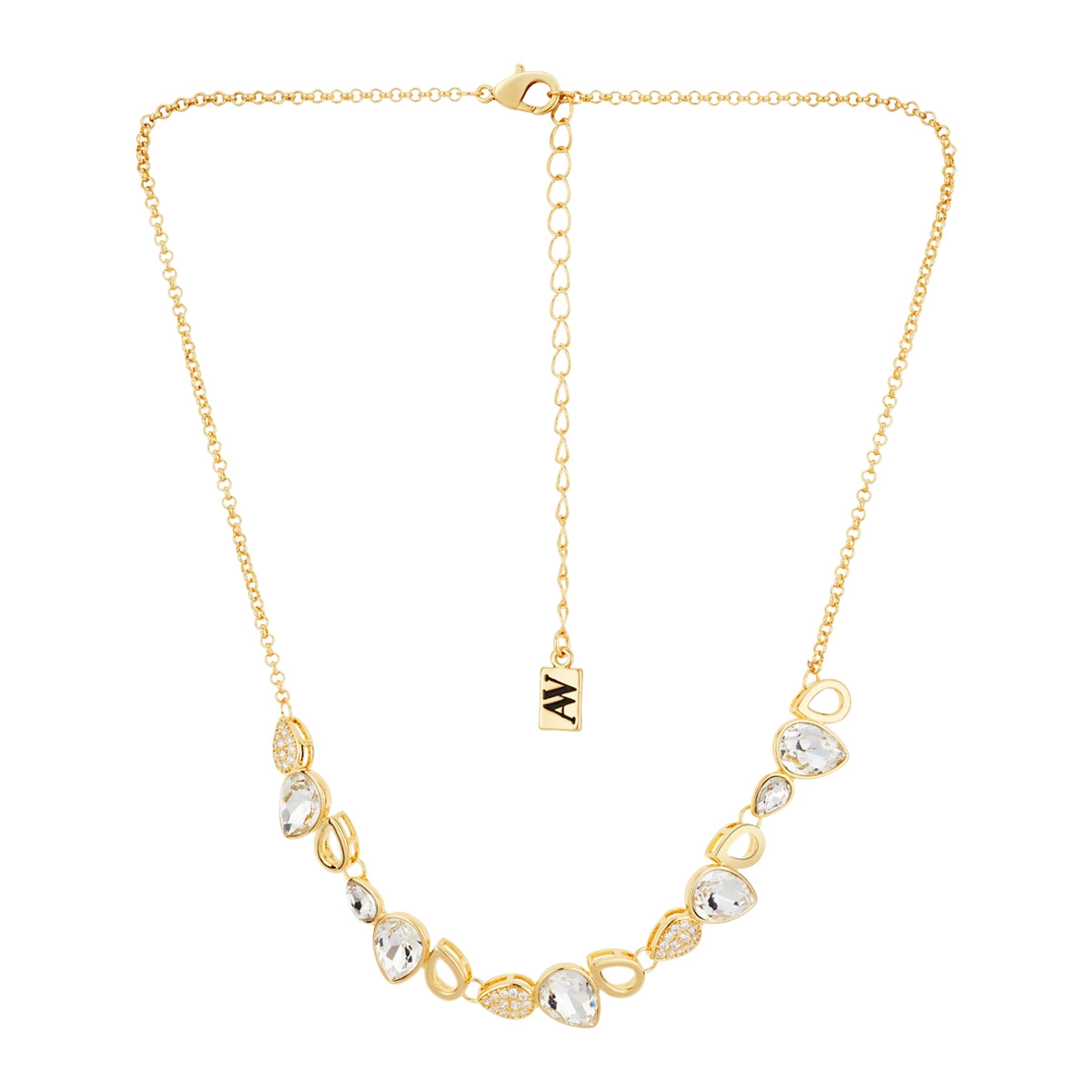 August Woods Gold Classic Jewel CZ Necklace