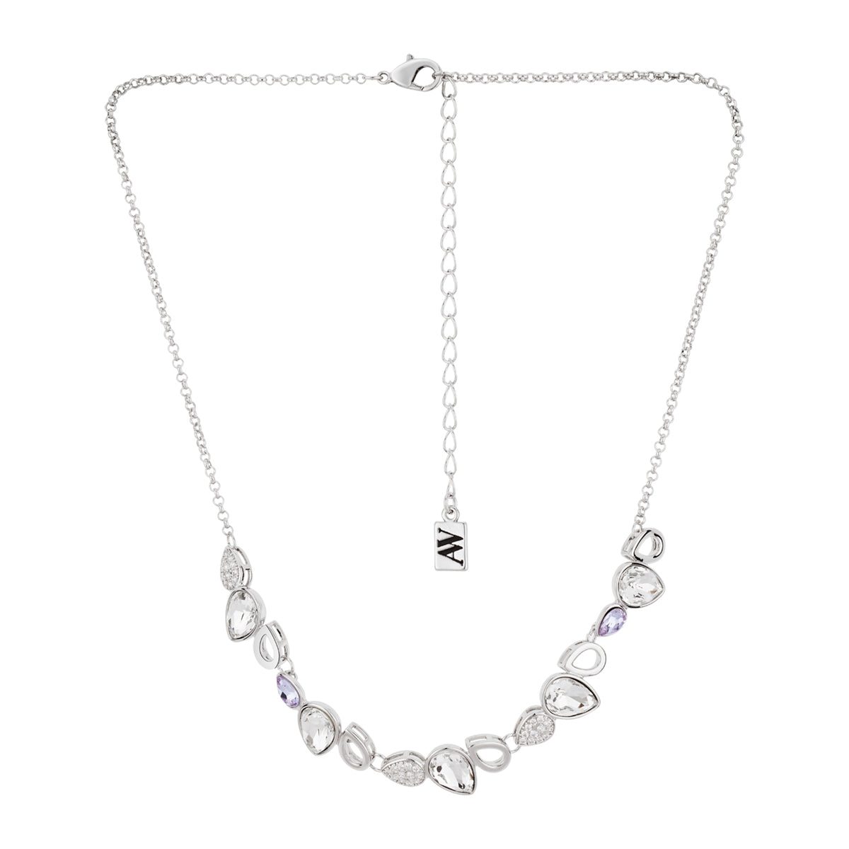 August Woods Silver Cosmic Jewel Lilac CZ Necklace