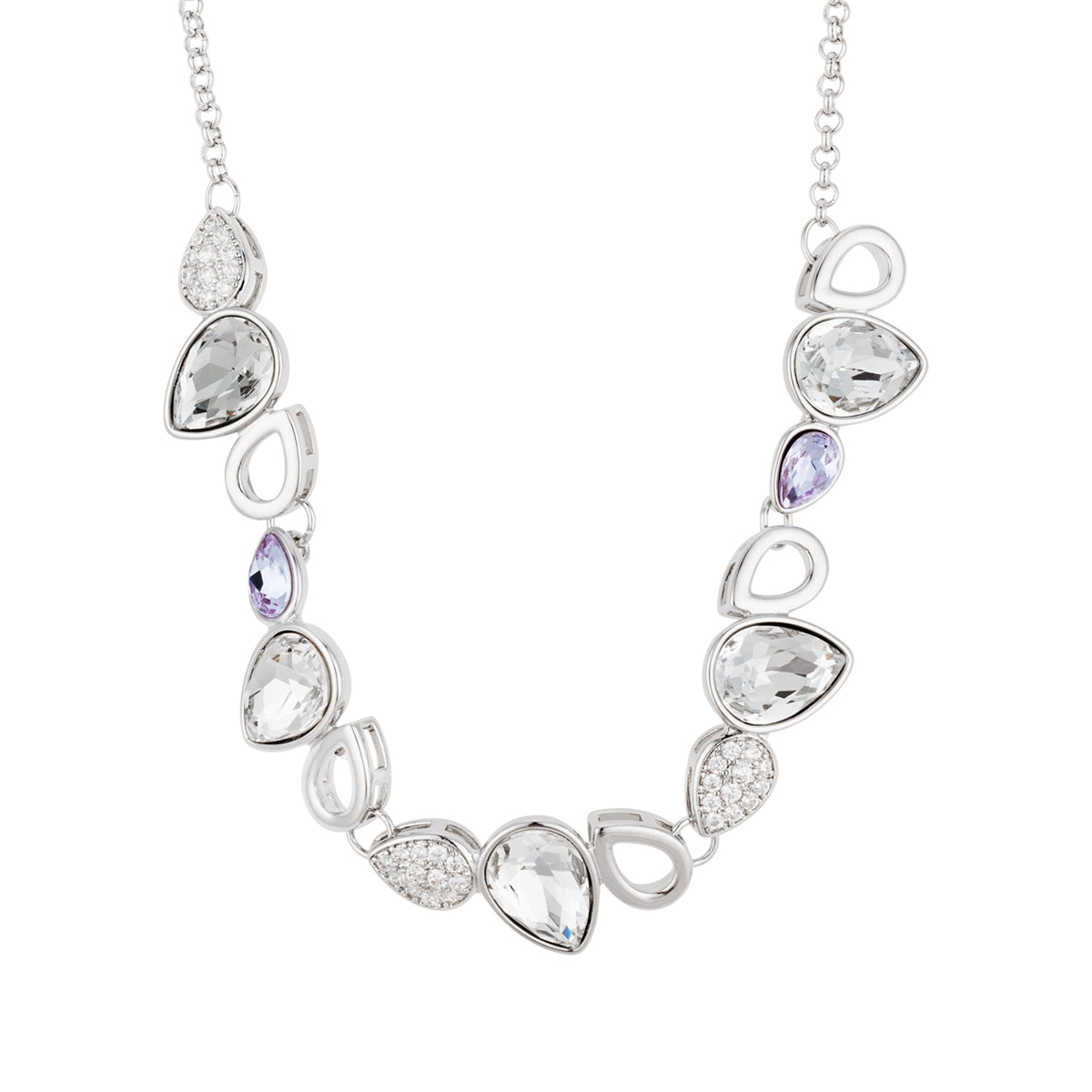 August Woods Silver Cosmic Jewel Lilac CZ Necklace
