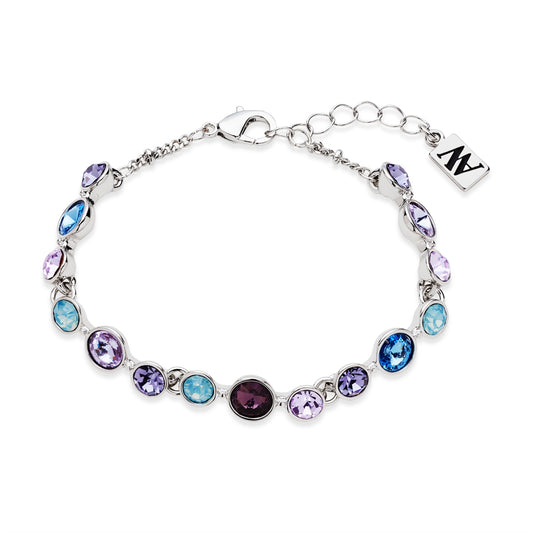 August Woods Silver Cosmic Jewel Purple Blue CZ Bracelet