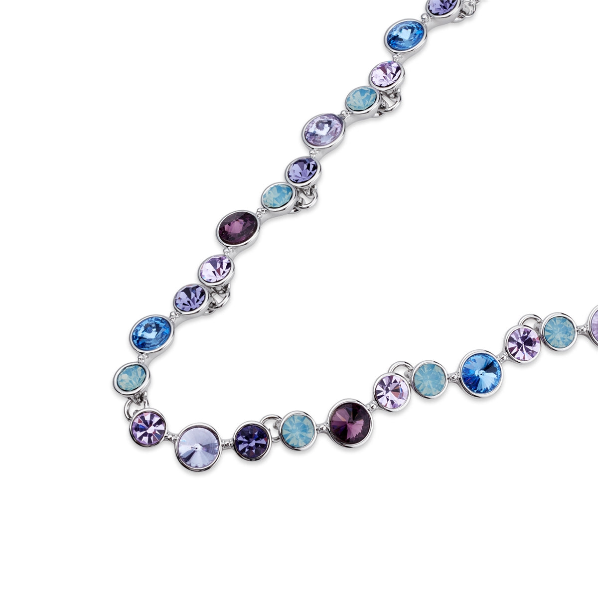 August Woods Silver Cosmic Jewel Purple Blue CZ Necklace