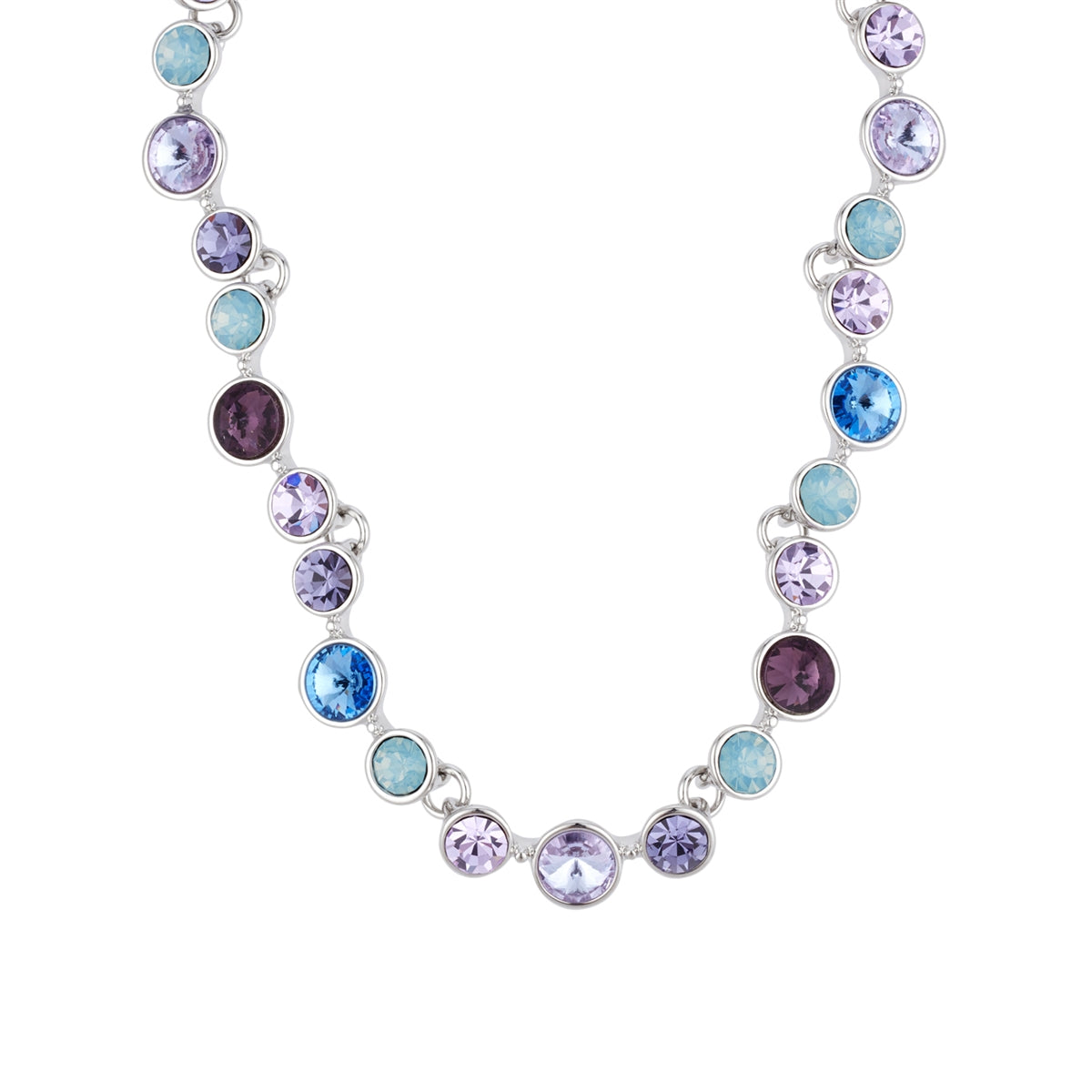 August Woods Silver Cosmic Jewel Purple Blue CZ Necklace