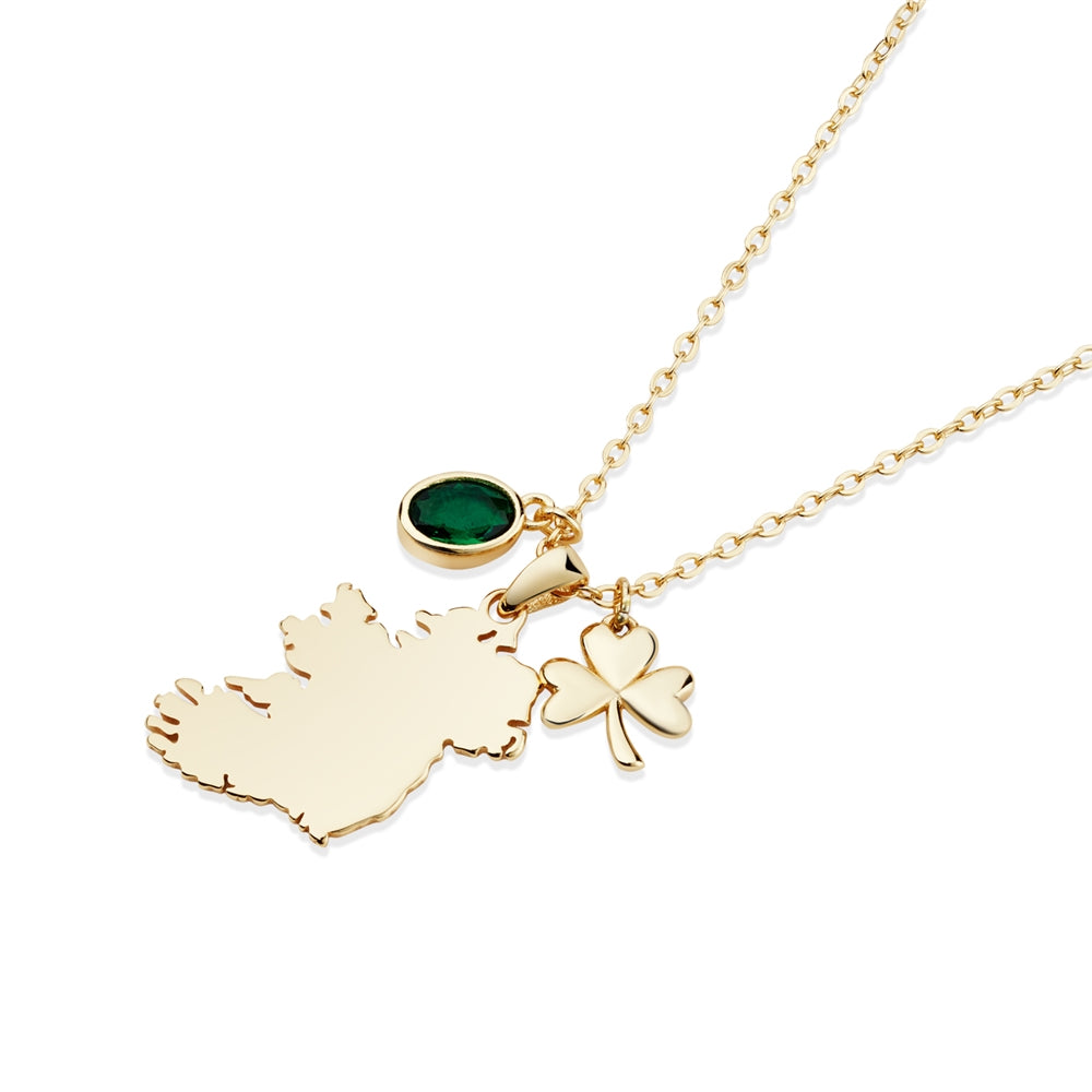 Argento Gold 14k Plated Ireland Charm Necklace