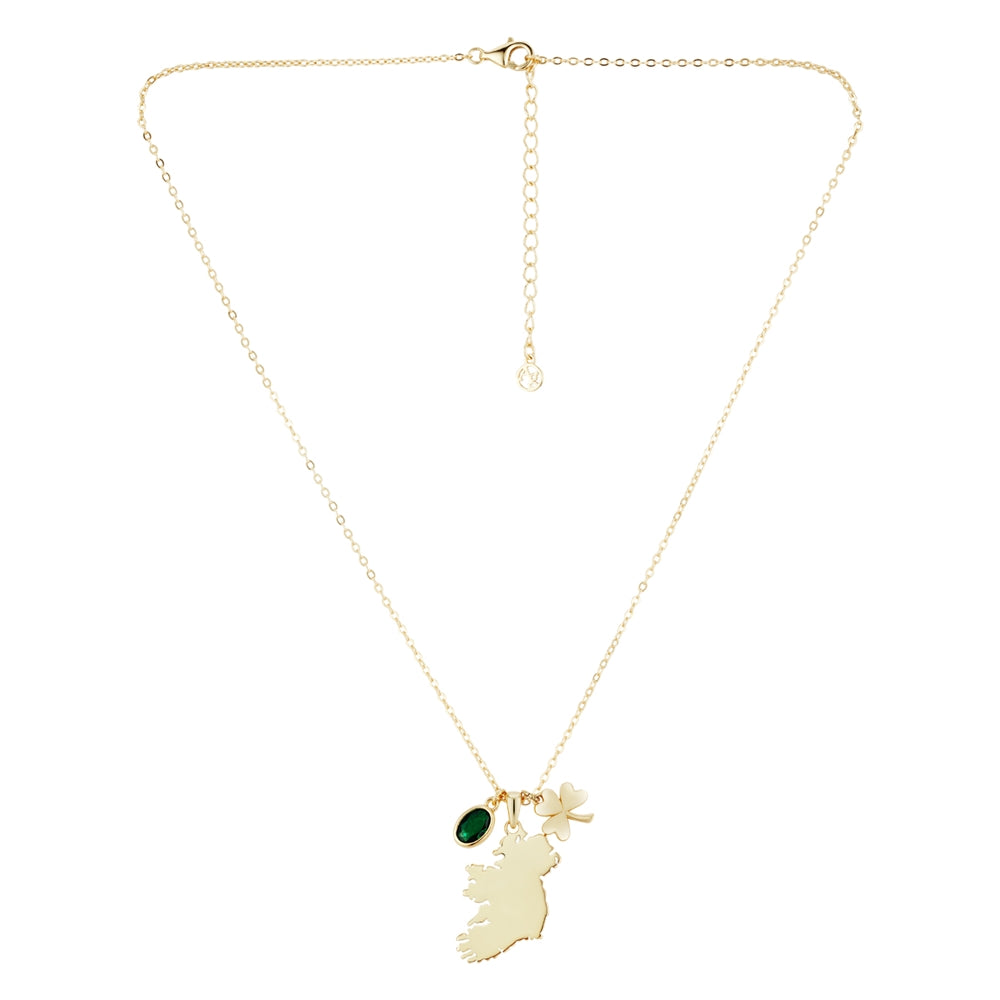 Argento Gold 14k Plated Ireland Charm Necklace