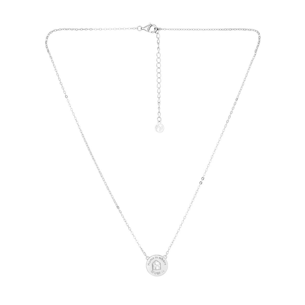 Argento Silver Home Is Where Mum Is Necklace