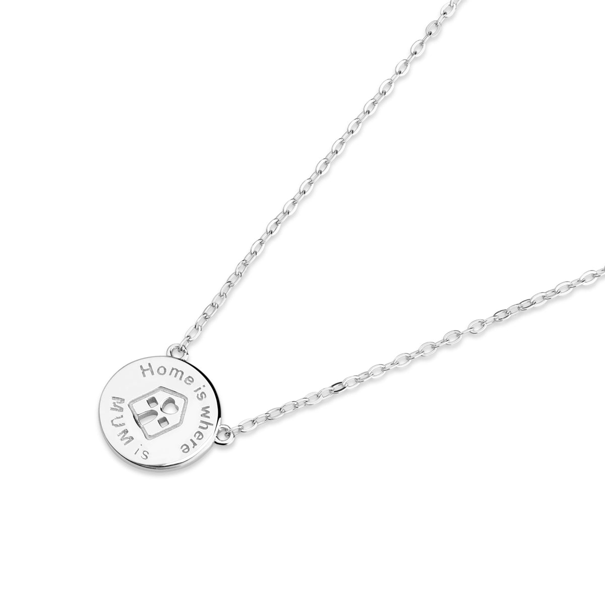 Argento Silver Home Is Where Mum Is Necklace