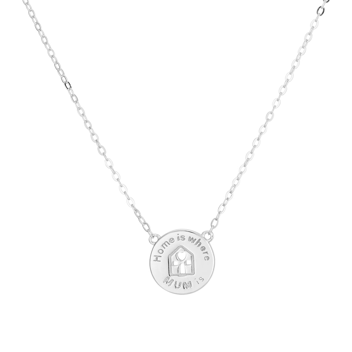 Argento Silver Home Is Where Mum Is Necklace