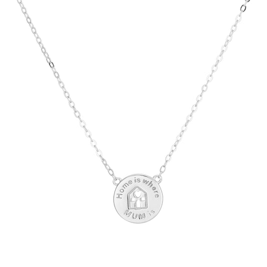 Argento Silver Home Is Where Mum Is Necklace