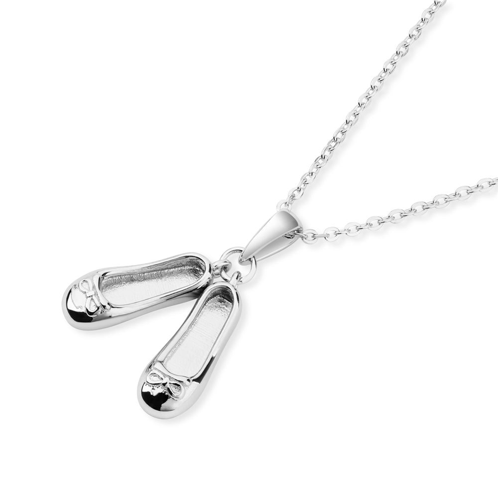 Argento Silver Kids Ballet Slipper Necklace