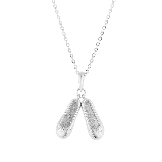 Argento Silver Kids Ballet Slipper Necklace
