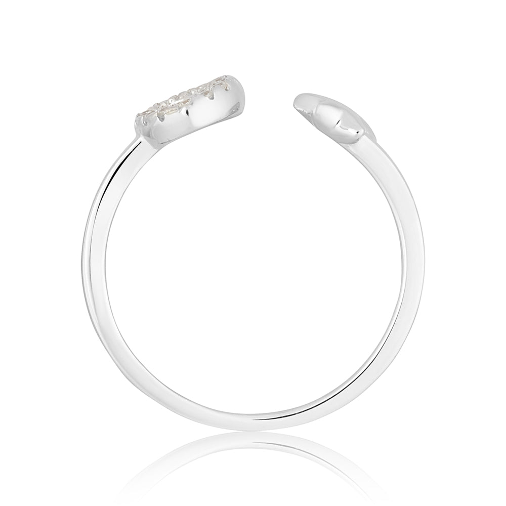 Argento Silver Kids Adjustable Heart Star Ring