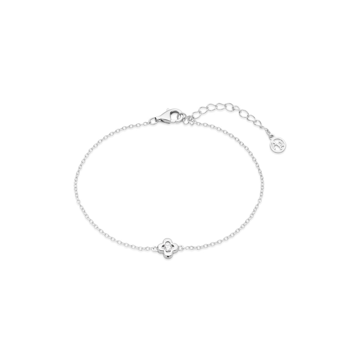 Argento Silver Kids CZ Clover Bracelet