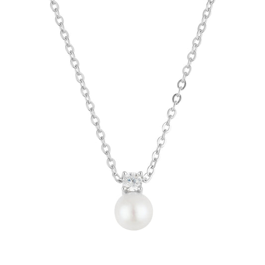 Argento Silver Kids Natural CZ Pearl Necklace
