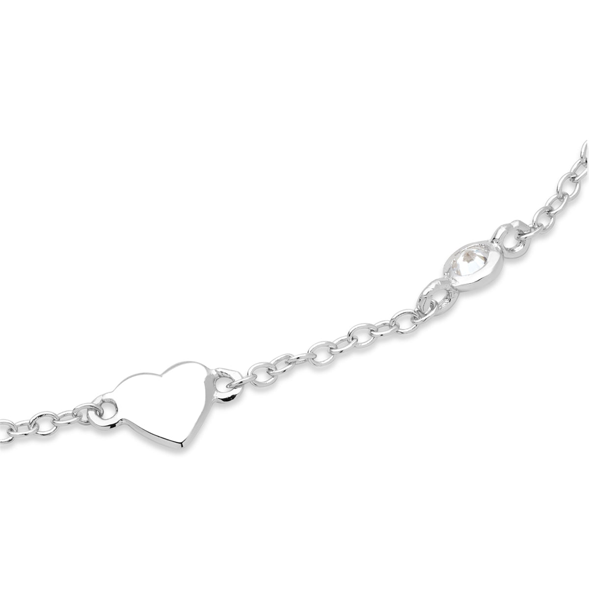 Argento Silver Mini CZ Heart Bracelet