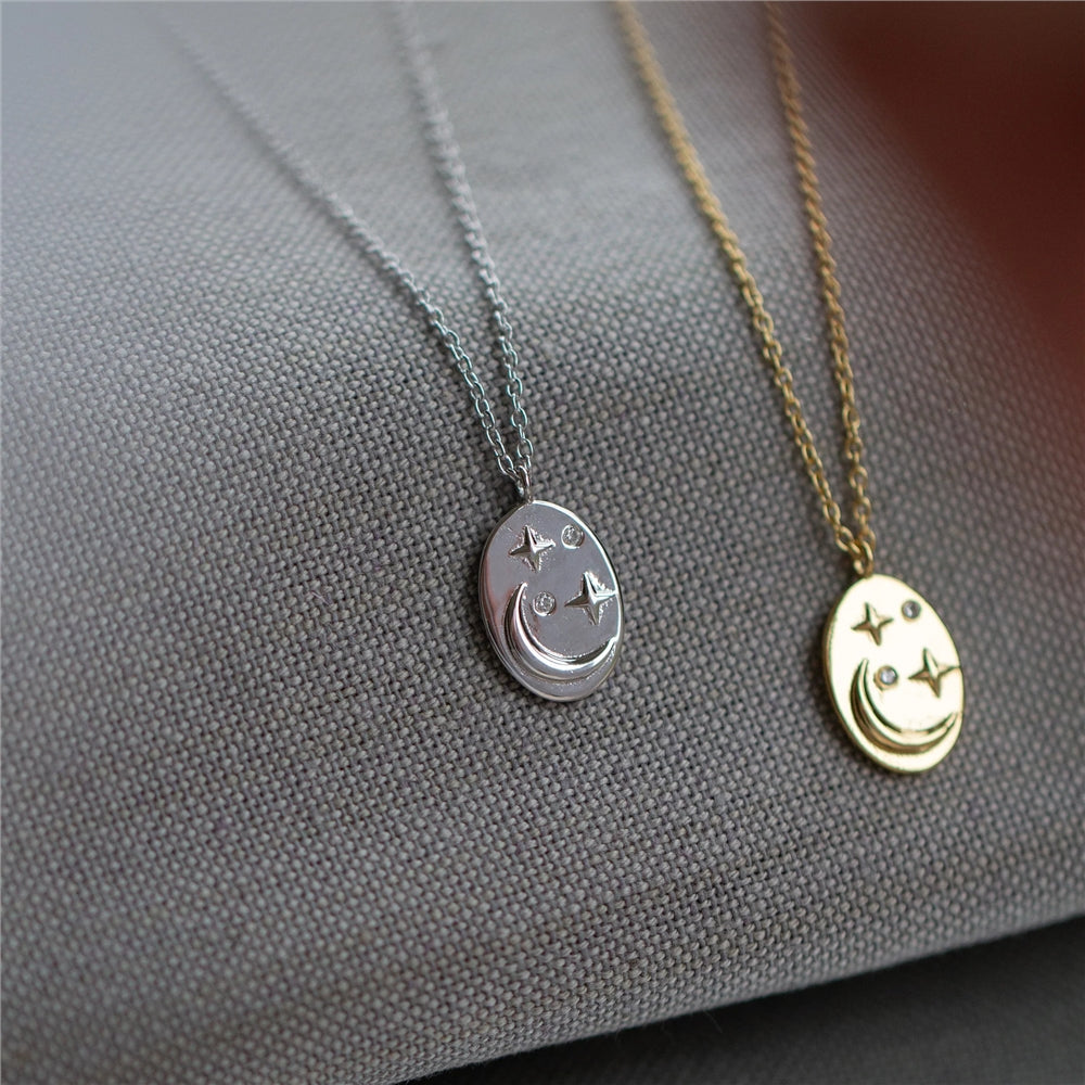 Seek + Find How Brightly You Shine Gold Oval Necklace